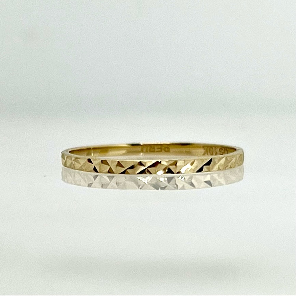 10K Yellow Gold Textured Pinky Midi Ring Band sz.3 Small - New
